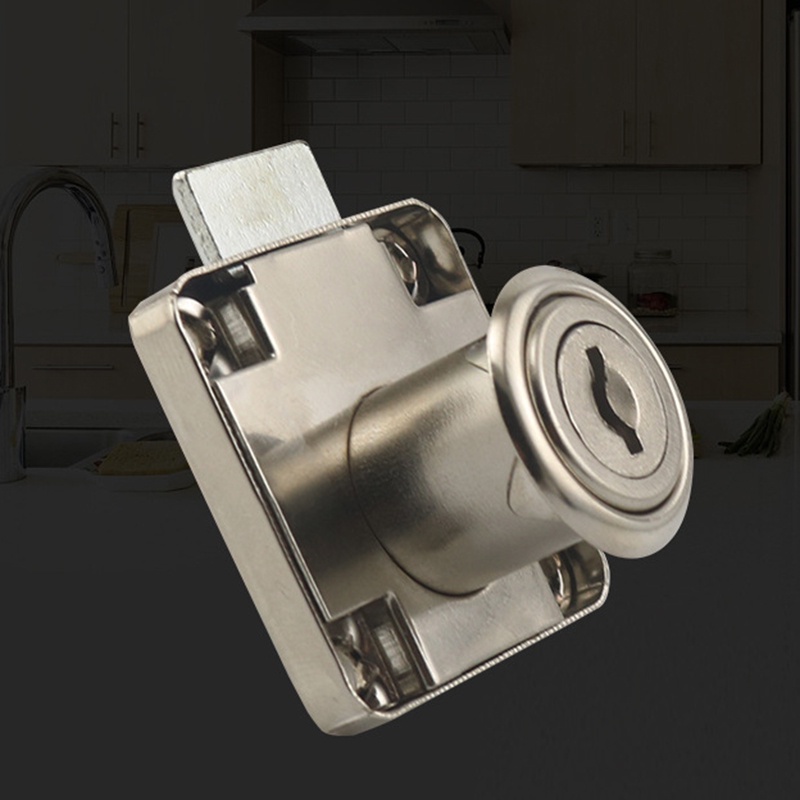 Ổ Khóa Cửa Tủ Bằng Thiếc Hình Vuông Có Lưỡi Móc Tiện Dụng Cho Văn Phòng / Tủ Chén