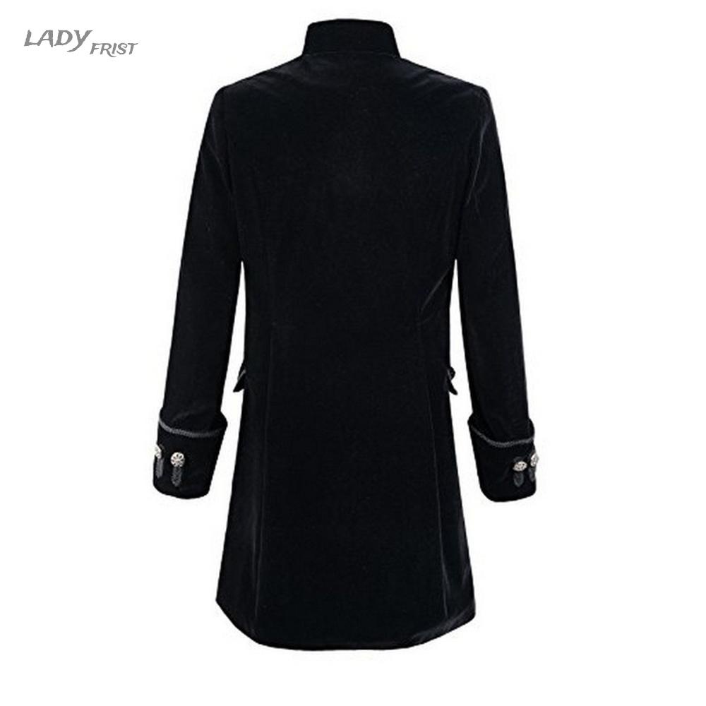 Retro Victorian Steampunk Gothic Men Tailcoat Jacket Tail Coat Halloween Costume(in stock）