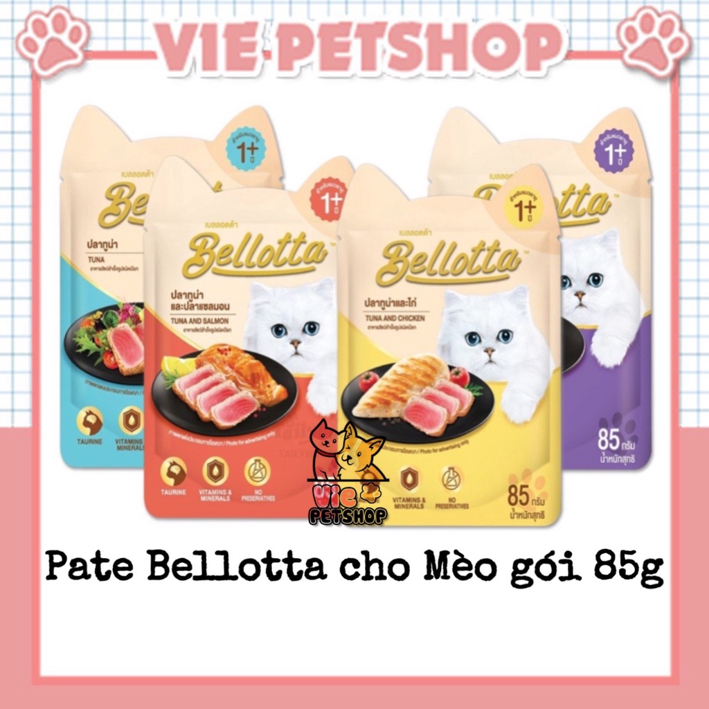 Pate BELLOTTA cho Mèo Đủ Vị Gói 85gr | Vie PETSHOP