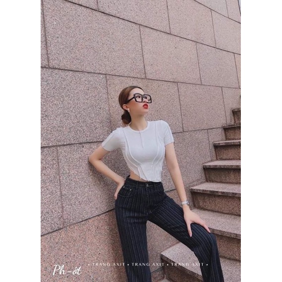 Quần suông kẻ dọc hàng QCL1