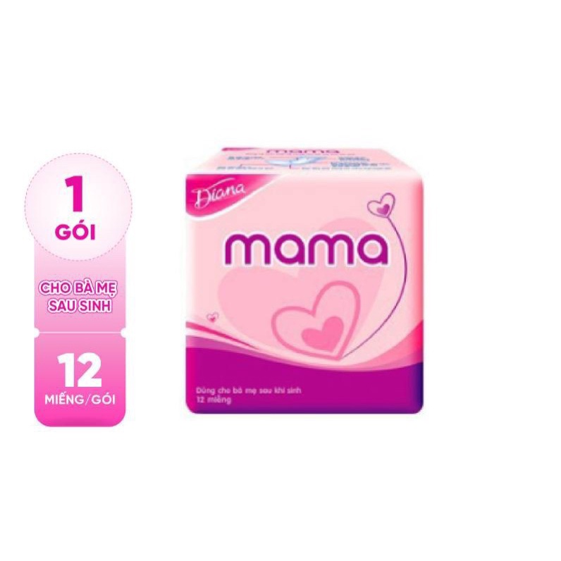 Bỉm sau sinh Diana Mama cho mẹ 12 Miếng