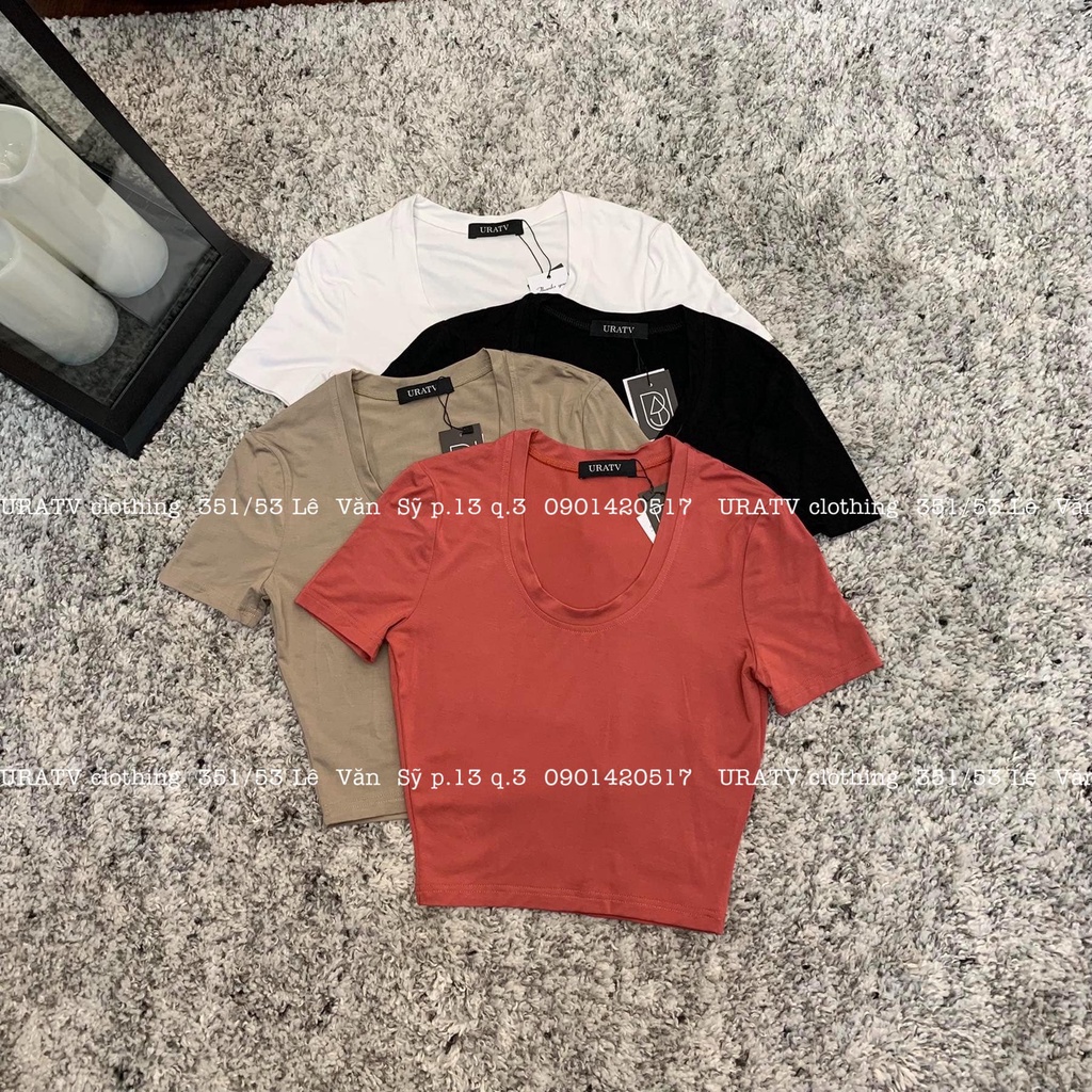 Áo Croptop body cổ bo thun lụa lạnh siêu mềm mát URATV