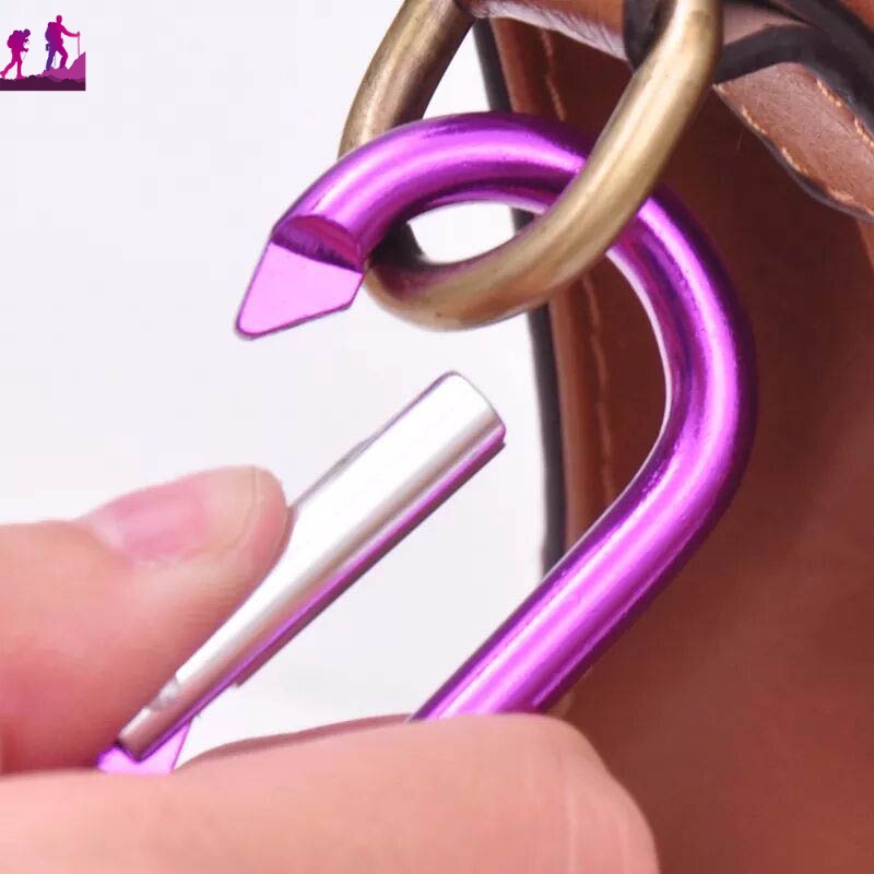 Móc Khóa Carabiner Hình Chữ D Bằng Hợp Kim Nhôm Có Móc Khóa Tiện Dụng