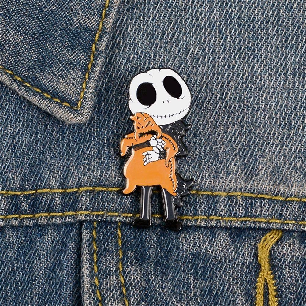 MXGOODS Huy Hiệu Cài Áo Hình Bộ Xương Jack Skellington Độc Đáo