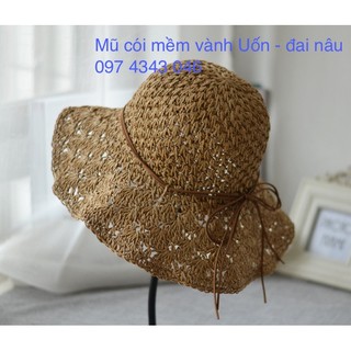 Mũ Cói Đôi Vành Uốn mẹ bé