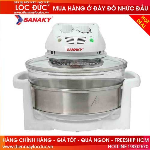 LÒ NƯỚNG THỦY TINH SANAKY 15 LÍT VH-188T (1300W) (HÀNG TRƯNG BÀY - TRẦY XƯỚT VÀI CHỔ KHÔNG ẢNH HƯỞNG ĐẾN CHẤT LƯỢNG)