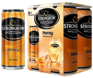 Nước táo lên men Ciders Strongbow Honey lon cao 330ml (4 lon)