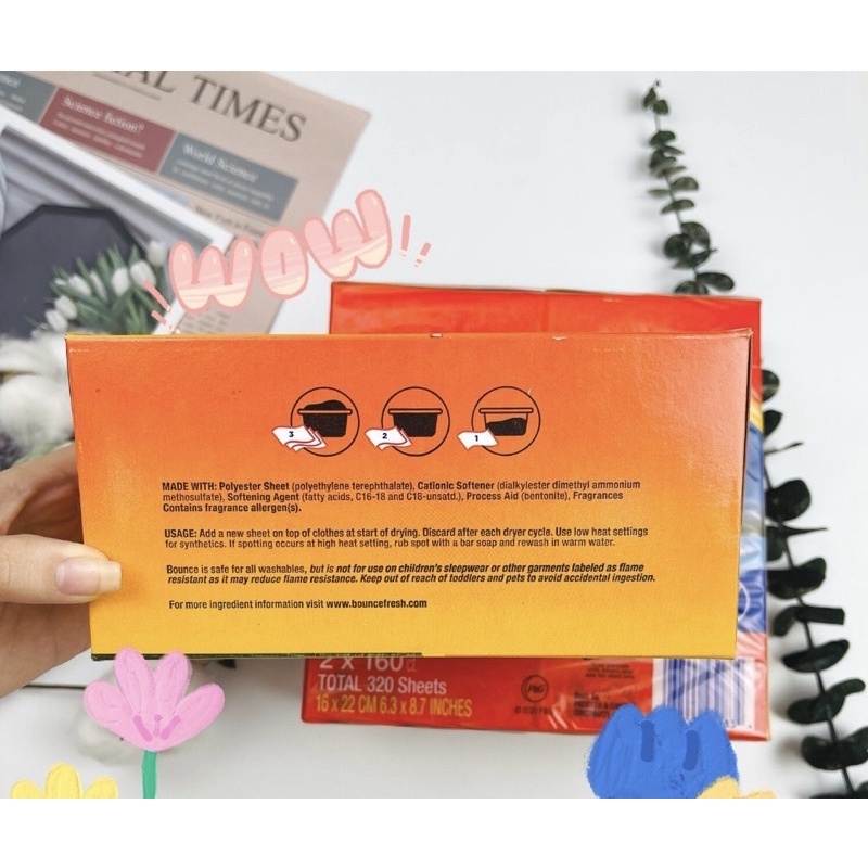 Giấy thơm quần áo Bounce 10 tờ