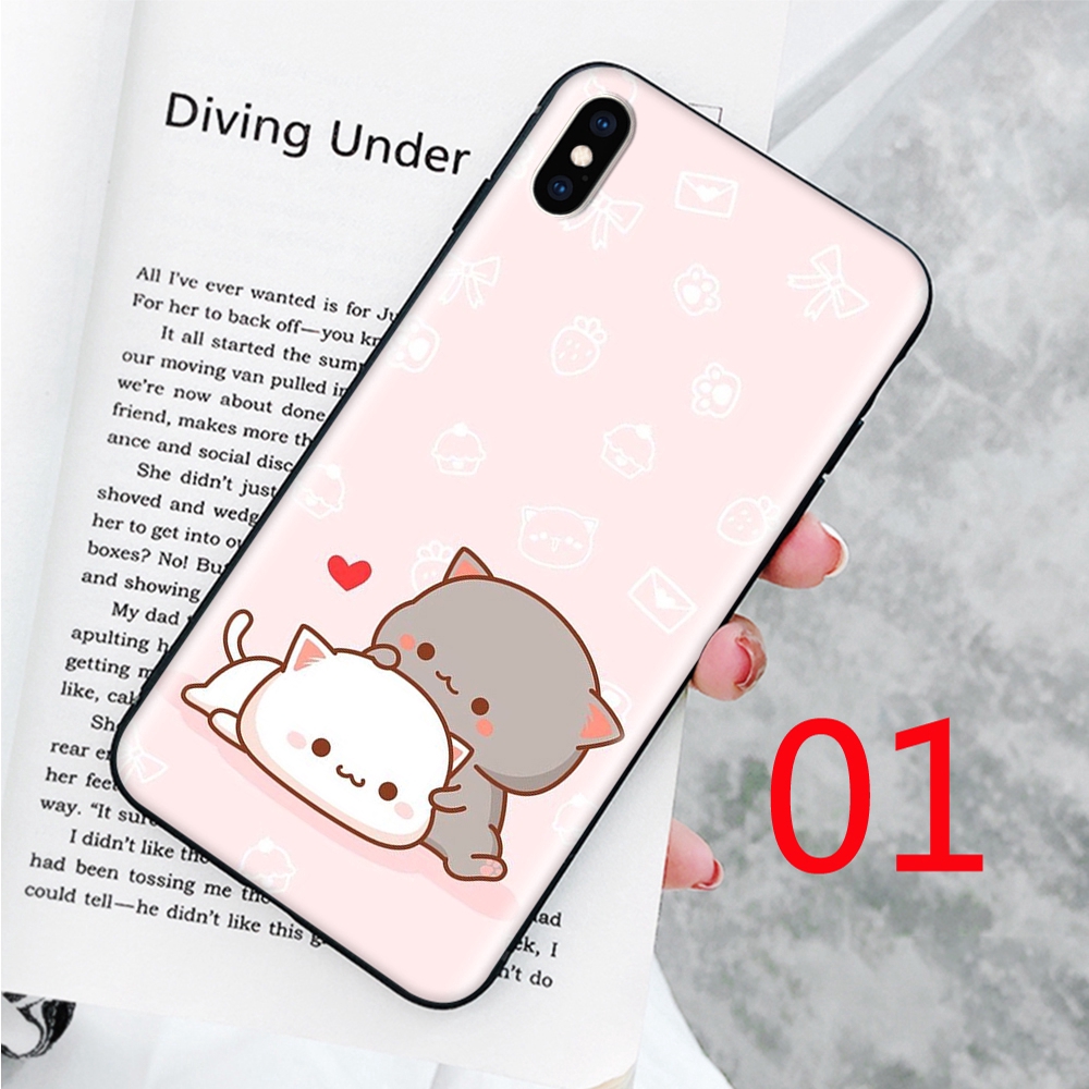 Ốp điện thoại mềm họa tiết chú mèo chibi dễ thương cho iPhone 5 5s 6 6s Plus 7 8 SE X XR XS Max