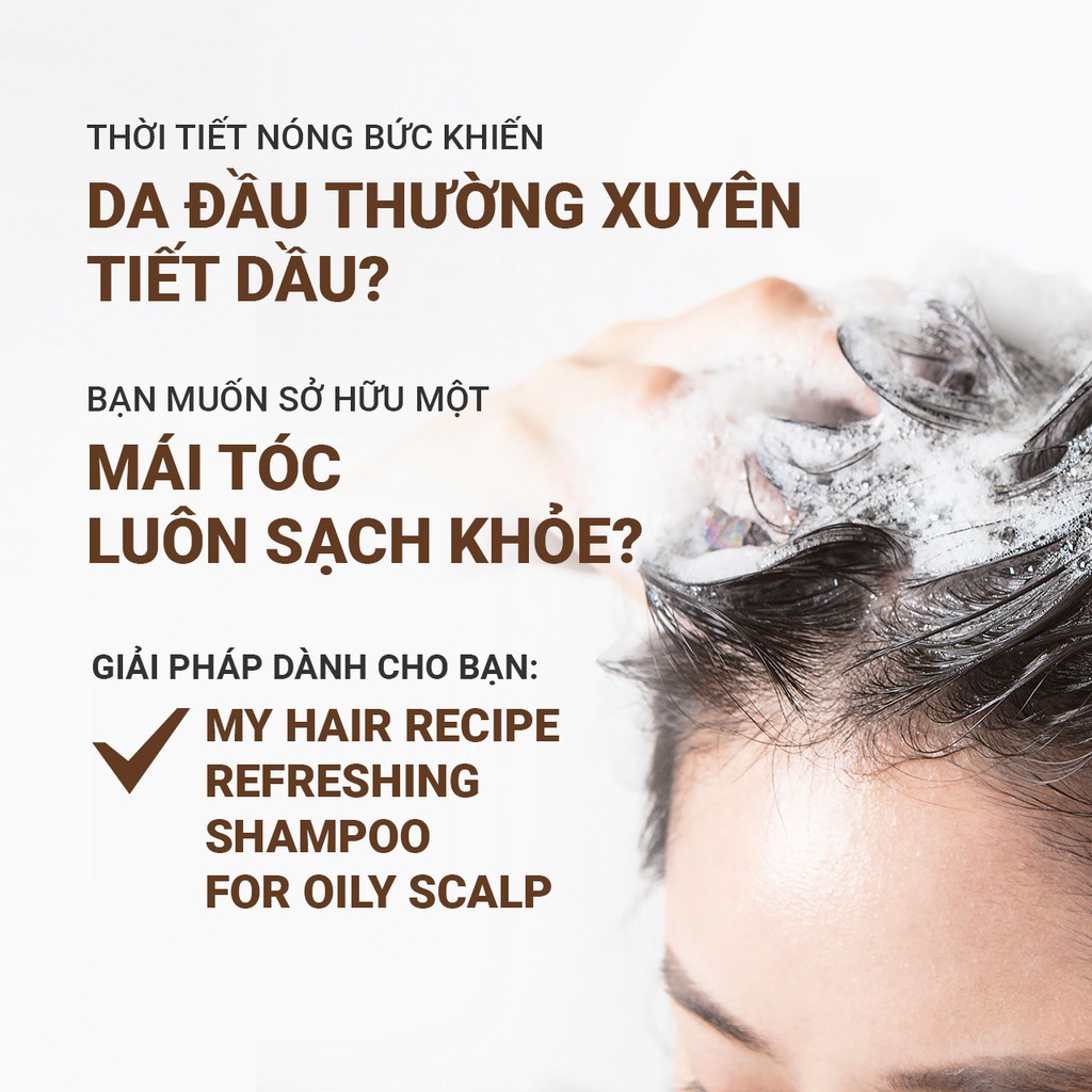 [Mã FMCGMALL giảm 8% đơn từ 250K] Dầu gội cho da dầu innisfree My Hair Recipe Refreshing Shampoo For Oily Scalp 330ml