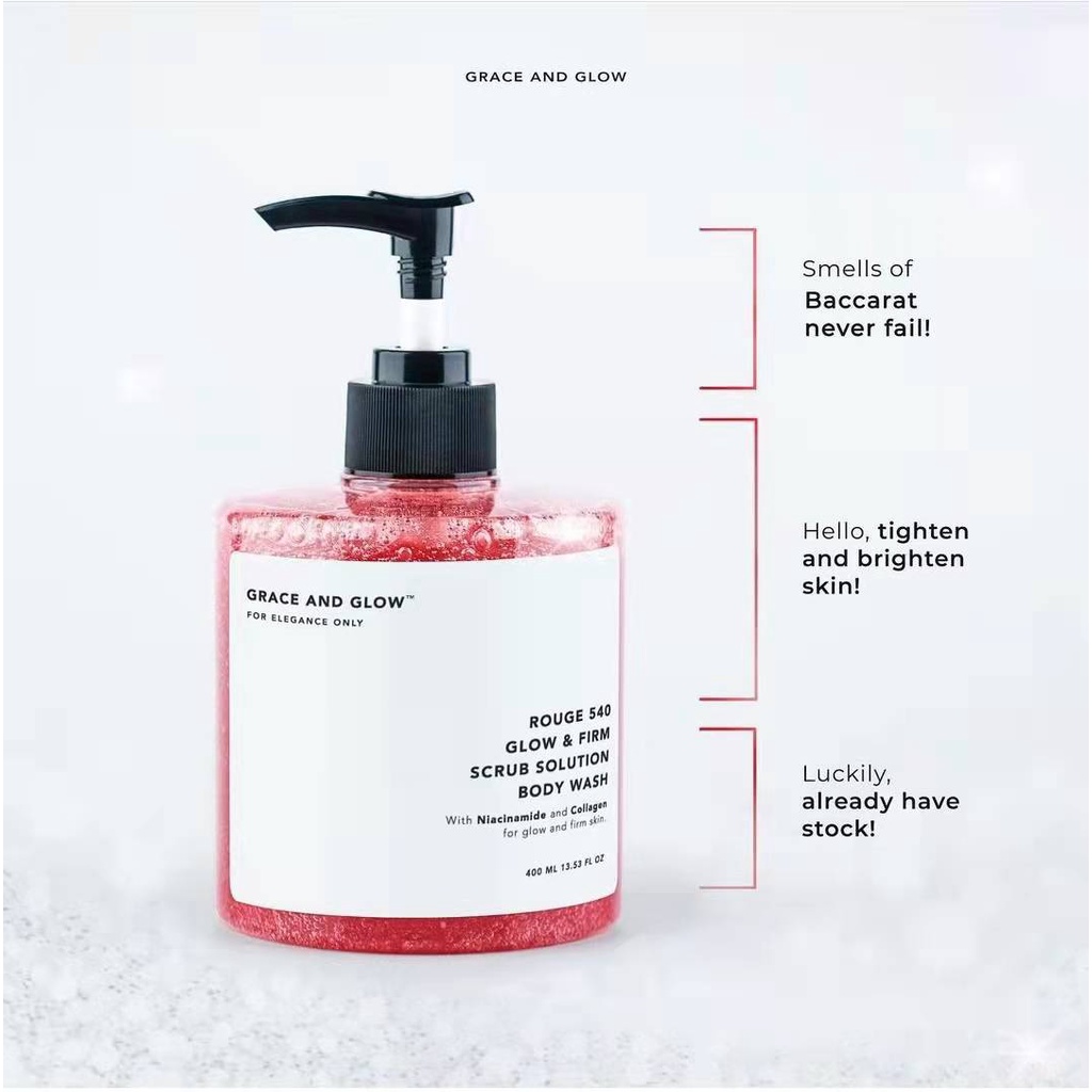 Sữa tắm scrub tẩy da chết grace and glow rouge 540 scrub solution body wash - ảnh sản phẩm 3