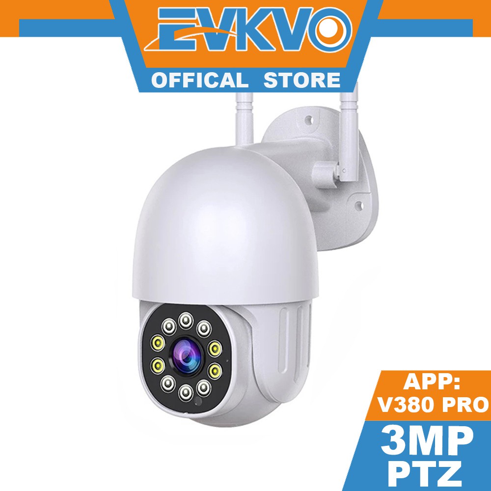 Camera An Ninh Cctv Evkvo - 10 Led - V380 Pro App Fhd 3mp Ptz Ip.265R