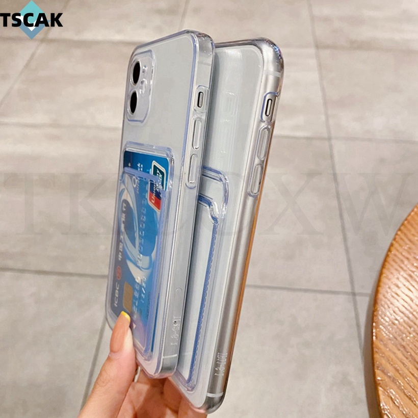 Ốp Điện Thoại Trong Suốt Có Ngăn Đựng Thẻ Dành Cho Samsung Galaxy A03S A02S A02 M42 M32 M40S M12 M11 M02 M10