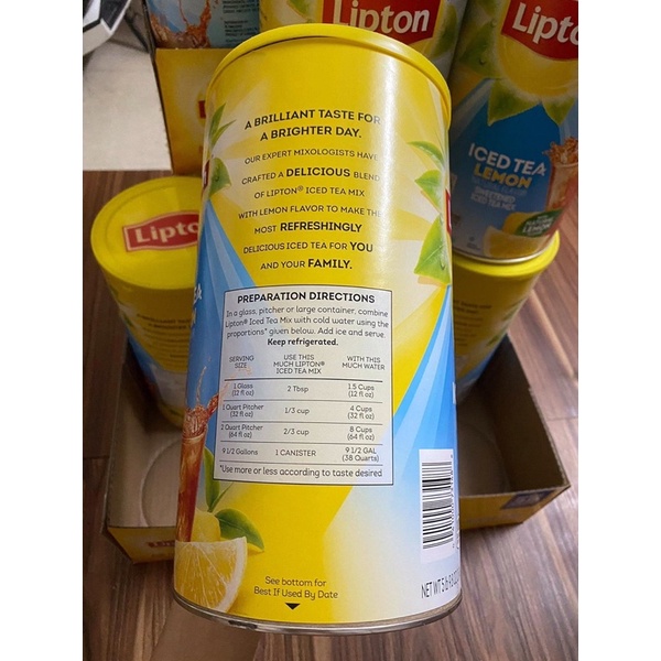 [ CHÍNH HÃNG ] Bột trà chanh Lipton - Mỹ 2.54kg