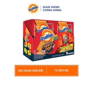 Kẹo Cacao Giòn Rắc Ovaltine Crunchy Pop - Hộp 15 gói x 8g