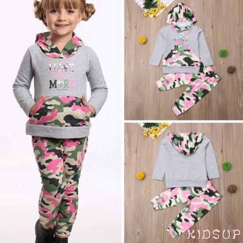 Set Áo Hoodie + Quần Dài Họa Tiết Rằn Ri Cho Bé Gái