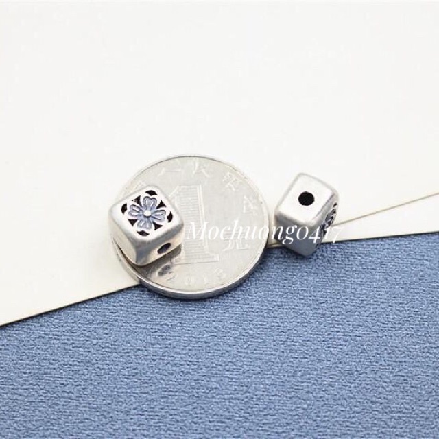 [GIÁ SỈ] Charm cỏ 4 lá bạc cao cấp hình vuông cực xinh - Hàng bạc loại 1 siêu đẹp PH381