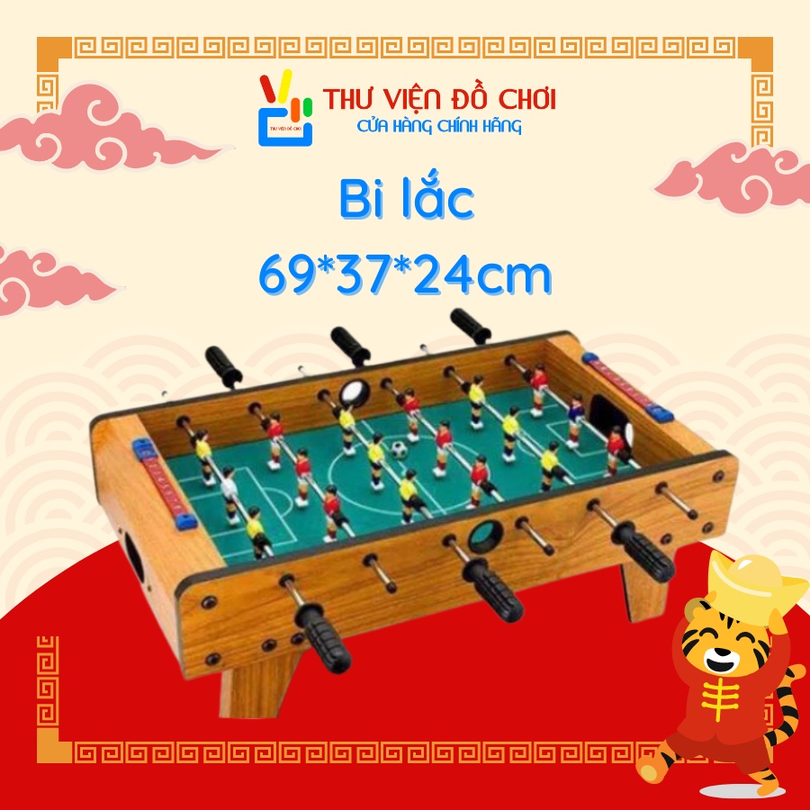 [SẴN HÀNG] Bàn bi lắc bóng đá bằng gỗ - Size 69x37x24 (6 tay) - Thư Viện Đồ Chơi