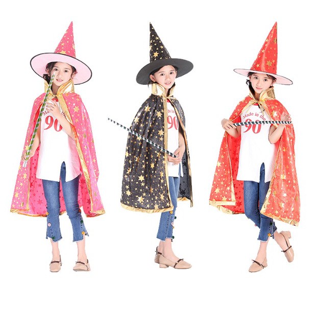 Bộ Áo choàng Phù thủy kèm Mũ cho bé Hóa trang Halloween