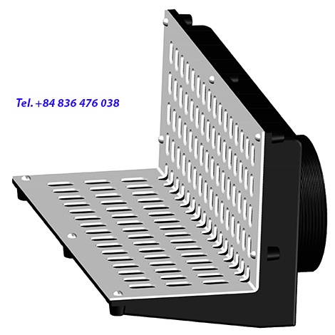 Phễu thoát nước ngang, thoát nước góc vách bằng Gang + Inox sus304 cao cấp