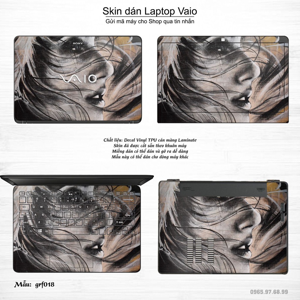 Skin dán Laptop Sony Vaio in hình nghệ thuật graffiti (inbox mã máy cho Shop)