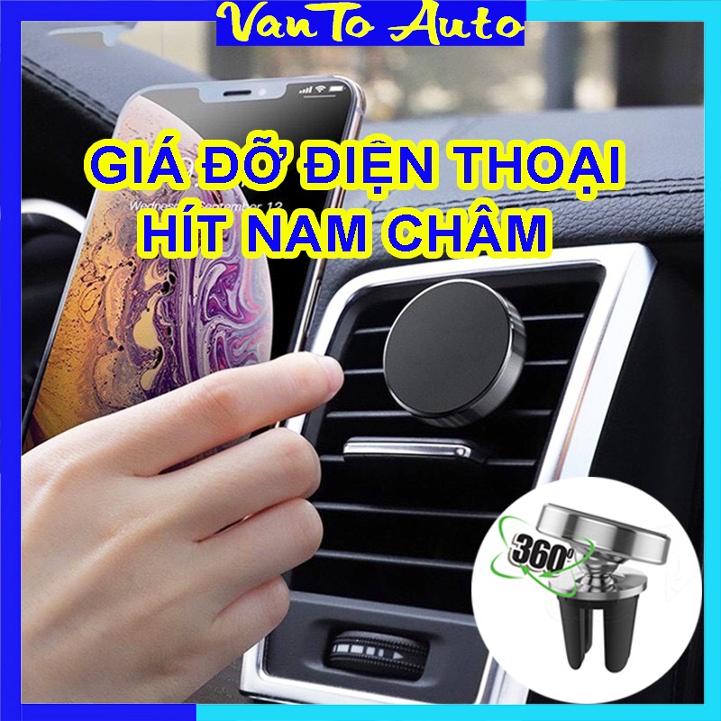 ⚡Video Thật⚡ Gía Đỡ Điện Thoại Nam Châm Trên Ô Tô - Hít Điện Thoại Trên Ô Tô Gắn Cửa Gió Điều Hòa, Xoay 360 Độ