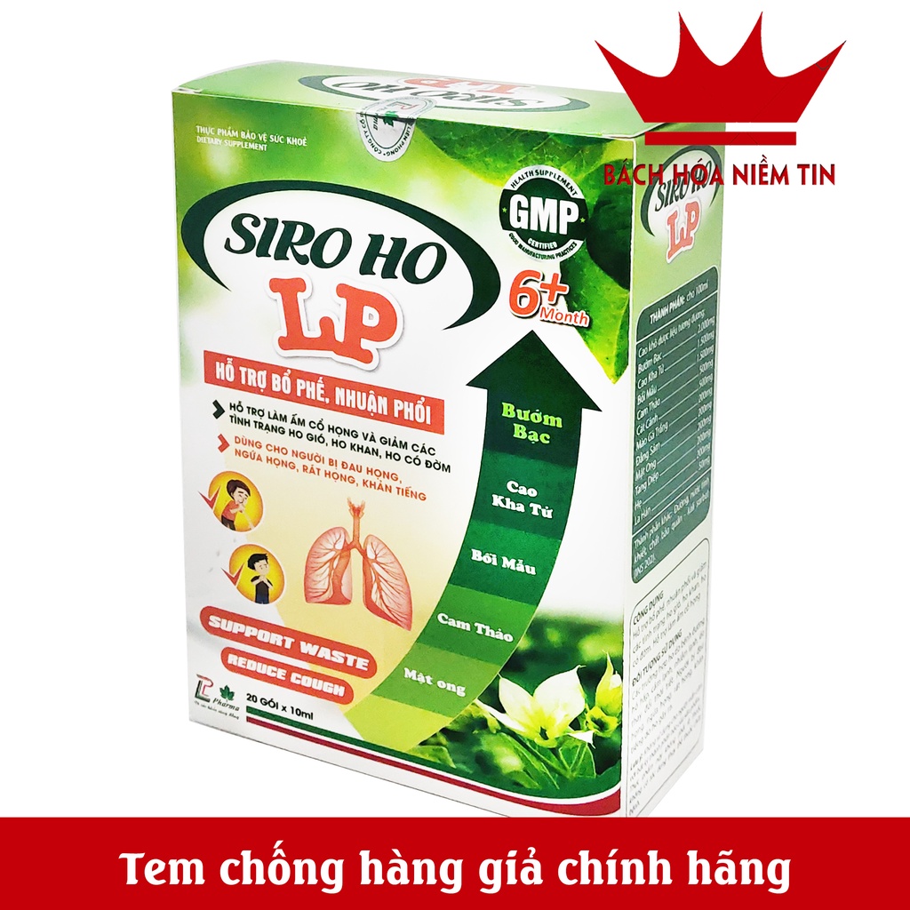SIRO HO LP cho trẻ nhỏ từ 6 tháng tuổi - Giảm ho, giảm đờm, giảm ngứa họng, ho khản tiếng kéo dài hiệu quả - Hộp 20 gói