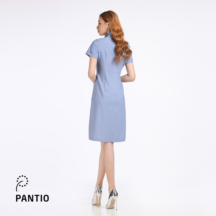 FDC52538 - Đầm công sở ngắn tay cổ sơ mi thời trang - PANTIO