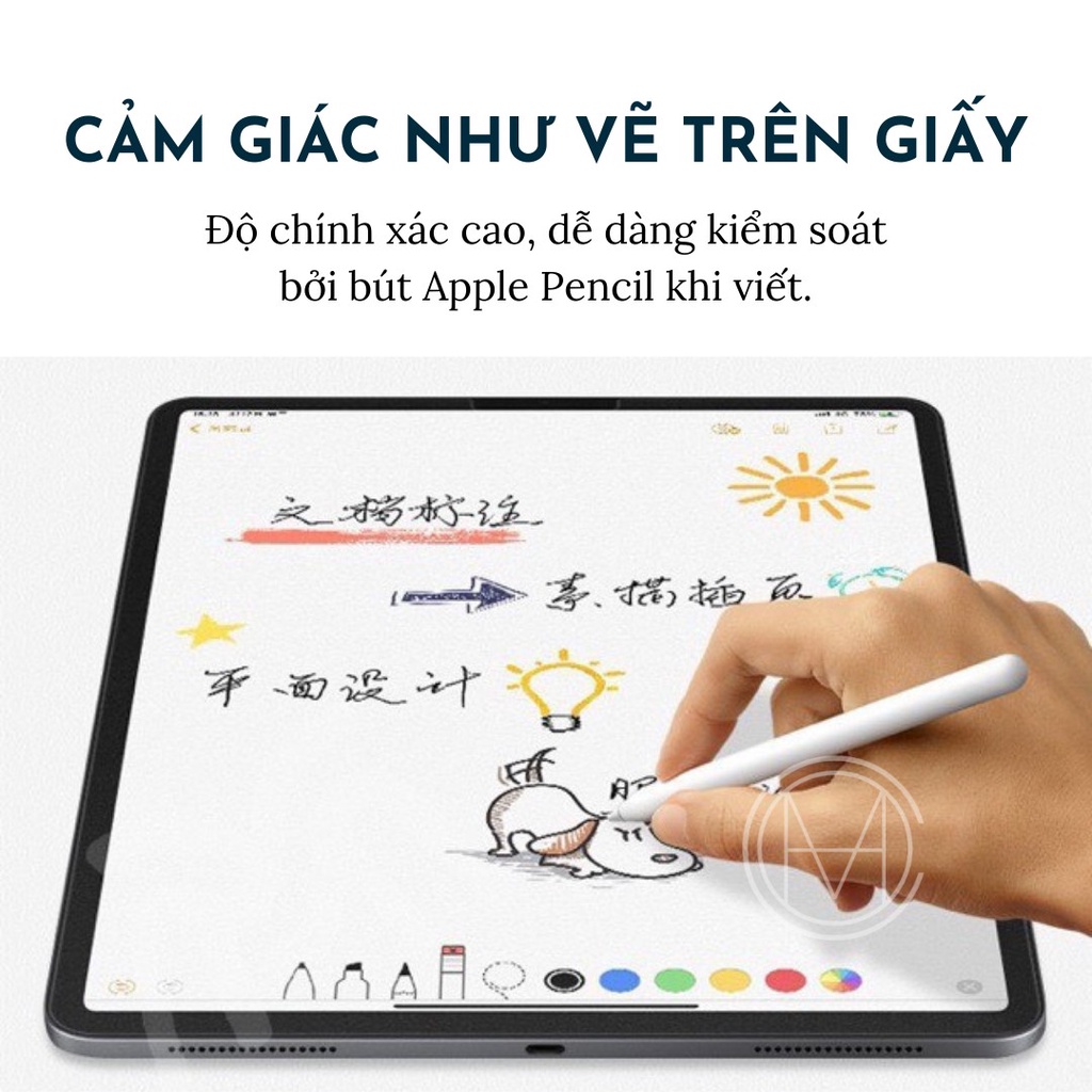 [Thế hệ mới] Dán màn hình iPad Paper-like chống vân cảm giác vẽ trên giấy paperlike - air 4 10.2 10.5 10.9 pro 11 (AD01)