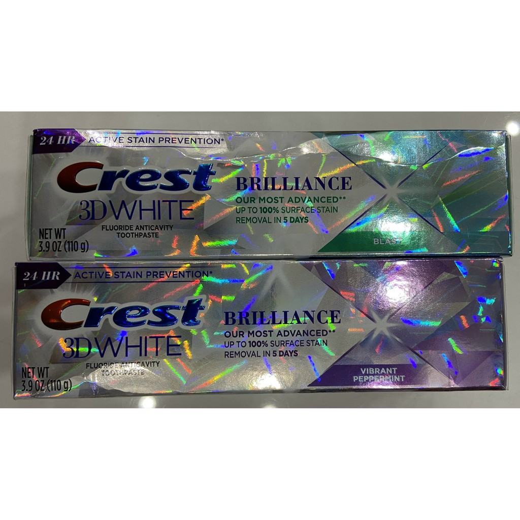 Kem đánh răng trắng răng Crest 3D White Brilliance 110g hàng USA