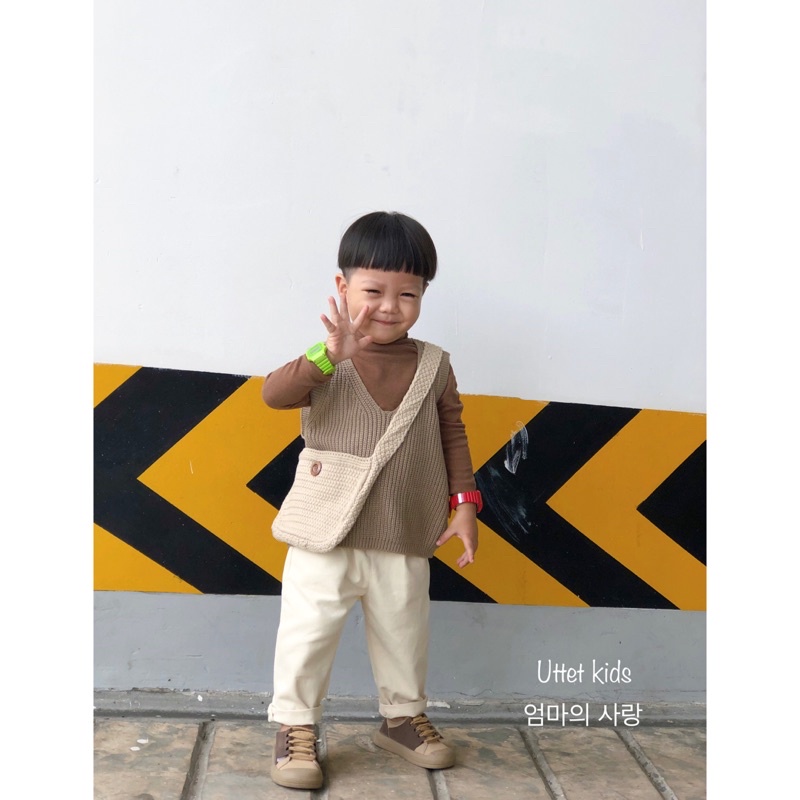 ÁO GILE LEN TRƠN DÀNH CHO BÉ GÁI VÀ BÉ TRAI PHONG CÁCH HÀN QUỐC RẤT ĐẸP
