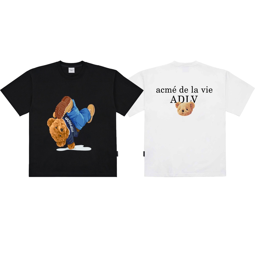 Áo Thun Cotton Tay Ngắn Oversize In Hình Gấu Thể Thao Acmedelavie Thời Trang Unisex