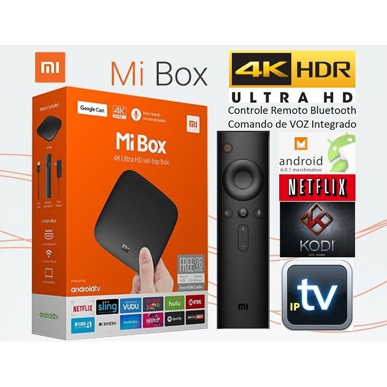 Android Tivi Box Xiaomi Mibox 4K HDR, Mi box Bản Quốc Tế 9.0