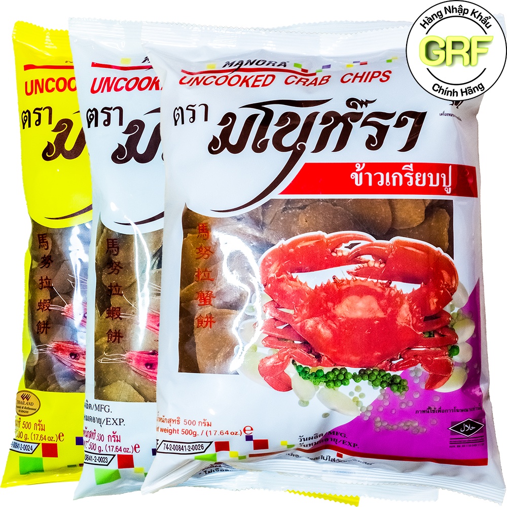 Bánh Phồng Tôm/Cua Chưa Chiên Manora 500g - Hàng Nhập Thái Lan