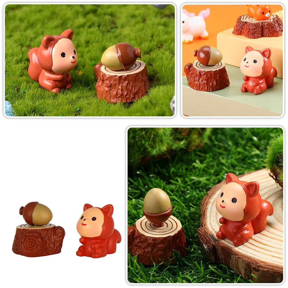 Bộ 3 Tượng Sóc Nhỏ Trang Trí Tiểu Cảnh Bonsai