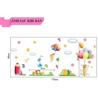 Decal dán tường Học đếm số
