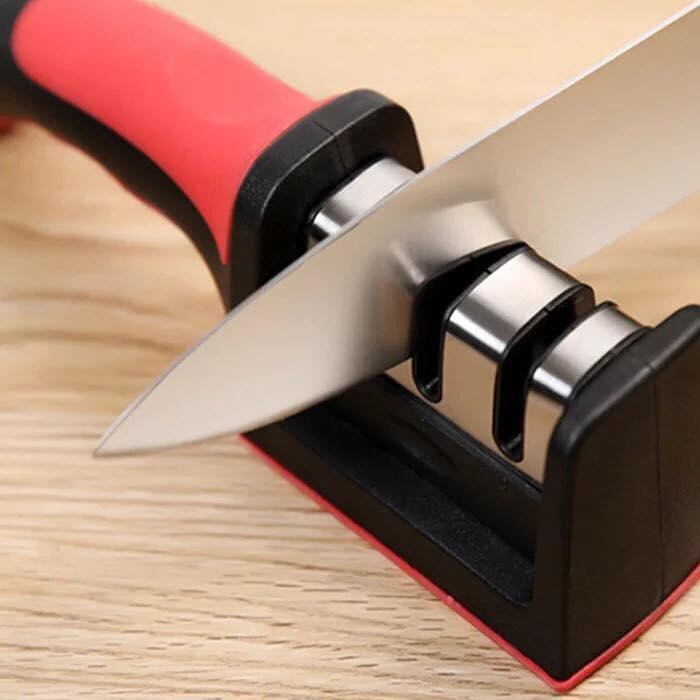 Dụng cụ mài dao 3 rãnh, Dụng cụ mài dao kéo 3 cấp độ cầm tay, mài dao nhanh bén siêu tiện lợi