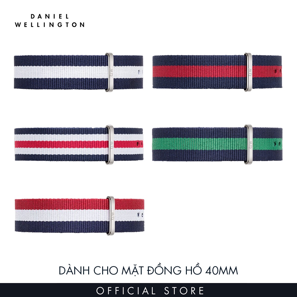 Dây vải nato đồng hồ Daniel Wellington 20mm khóa màu bạc - Cho đồng hồ Classic 40mm