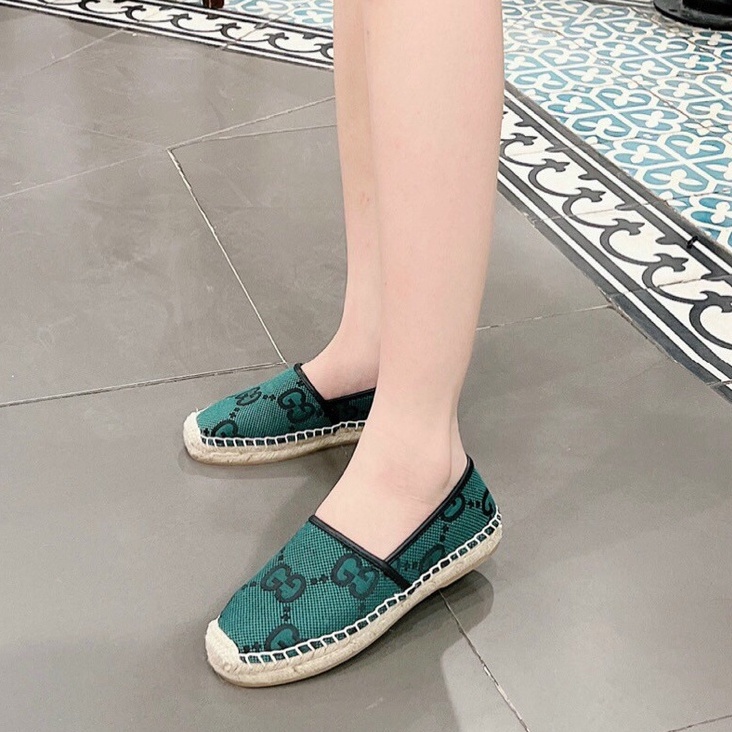 Giày mọi nữ đế cói họa tiết GG Nguyên hộp hãng cao cấp