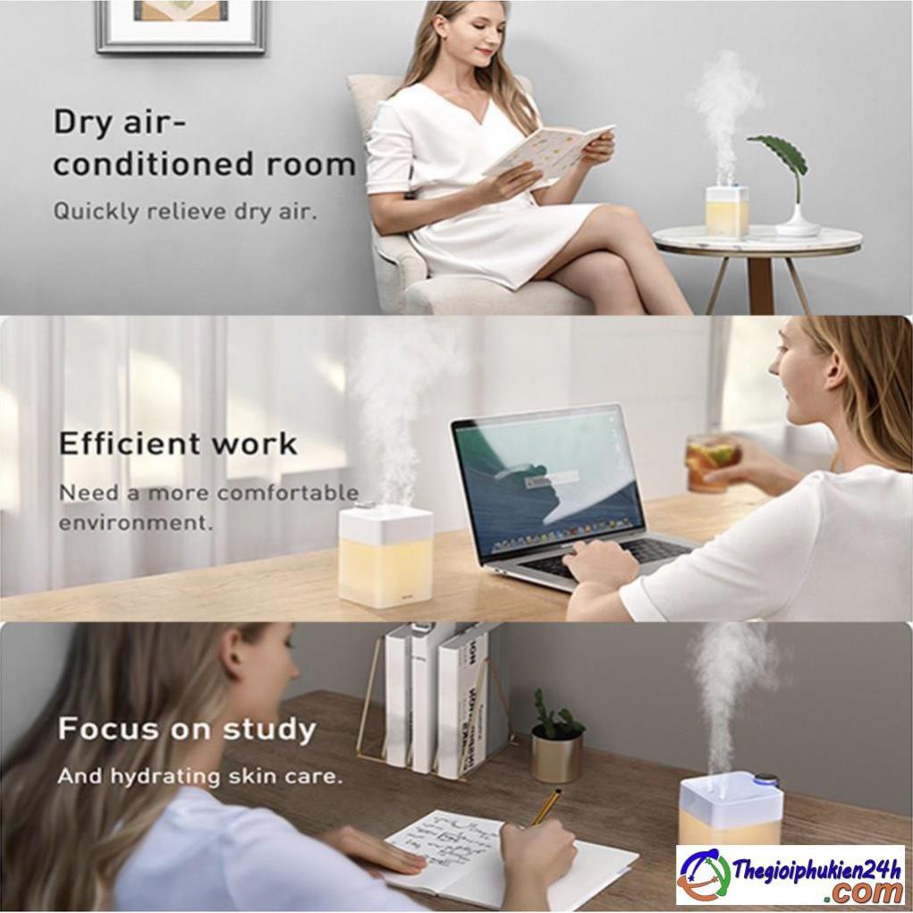 Máy phun sương tạo ẩm Baseus Time Magic Box Double Spray Humidifier (2000mAh, 550ml, sử dụng liên tục tới 8 giờ)