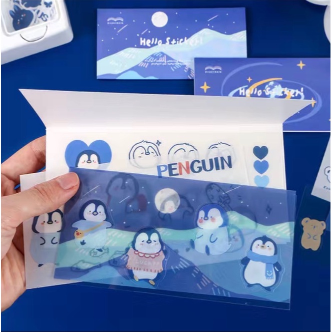 [Hàng mới về] Sticker dán nhãn màu Xanh Blue The Earth Xinh xắn