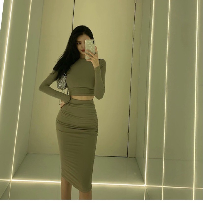 Set áo váy ôm body thể thao Ulzzang