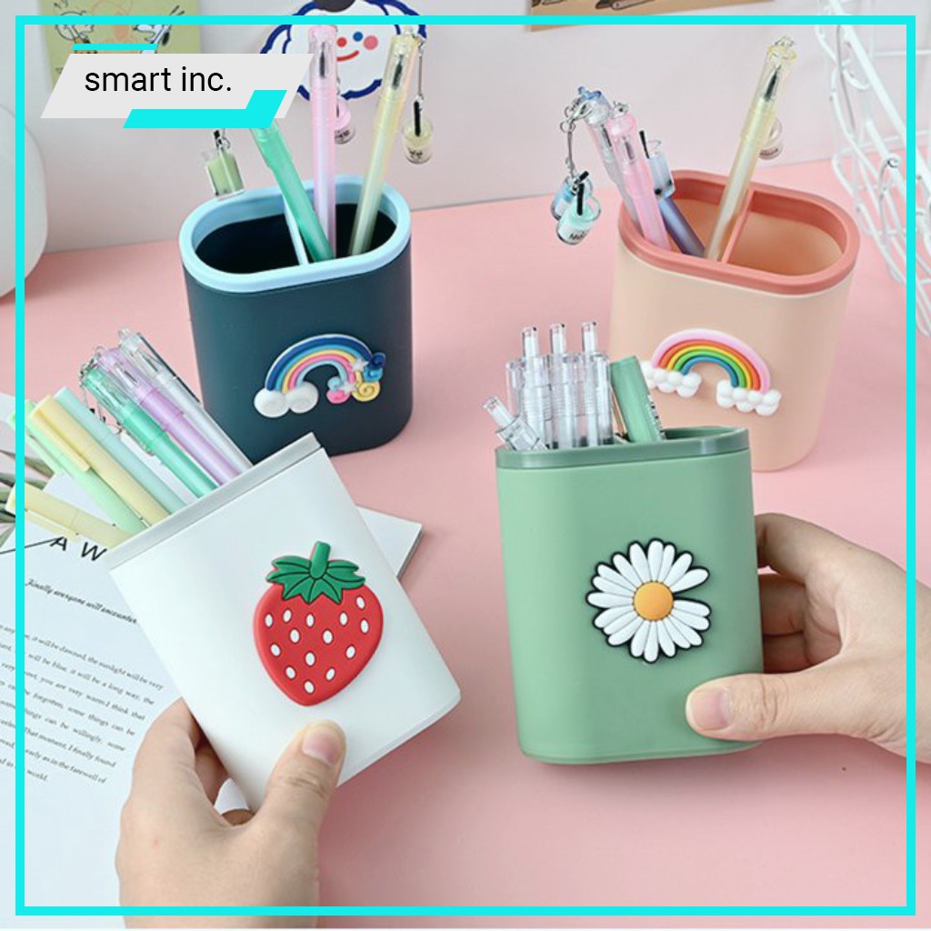 Hộp Đựng Bút Viết Đồ Dùng Văn Phòng Để Bàn 2 Ngăn Hình Cute