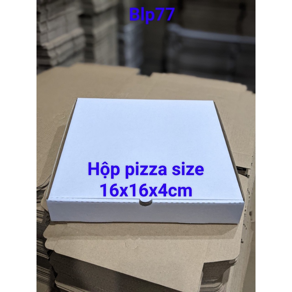 Hộp carton đựng bánh pizza size 16x16x4cm bộ 20 hộp