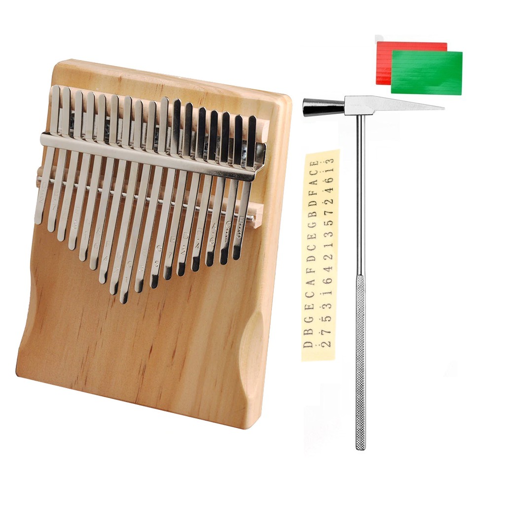  NÂU NHẠT Đàn kalimba 17 phím giá rẻ không tịt nốt tặng HDSD, BÚA CHỈNH ÂM