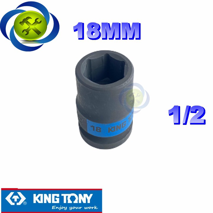 Tuýp đen ngắn Kingtony 453518M 18mm 1/2 6 cạnh