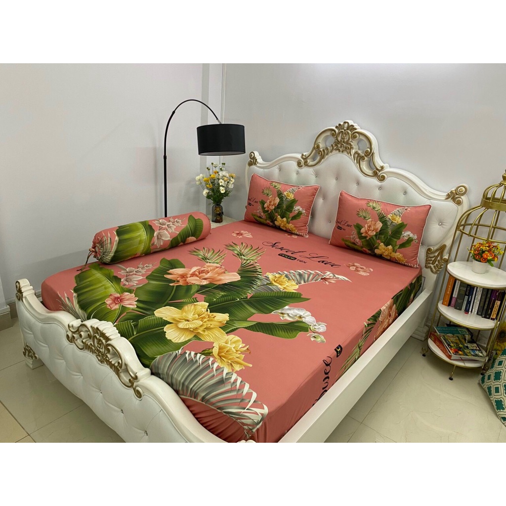 Bộ Drap gối  thun Ý 5D Cao Cấp , mát lạnh, thấm hút tốt