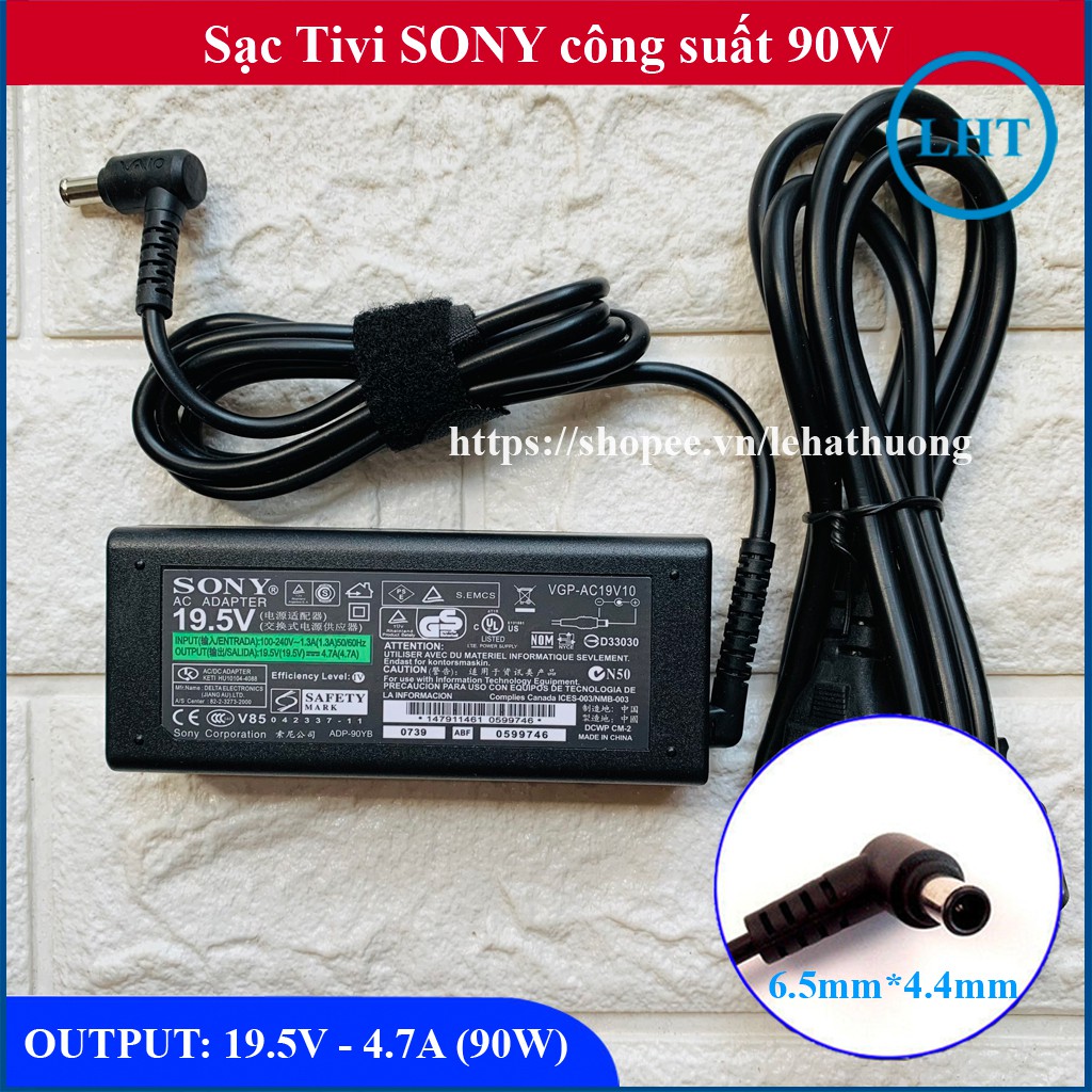 Sạc Adapter Tivi Sony 19.5V 4.7A tặng kèm dây nguồn - Bảo hành 12 tháng