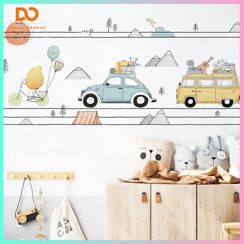 Decal dán tường cho bé trai hình ô tô trang trí phòng ngủ