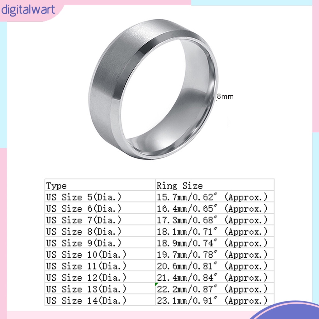 Nhẫn cưới chất liệu thép titanium đường kính 8mm cho cặp đôi